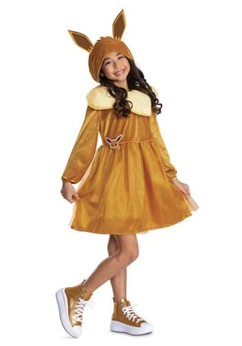 Girls Pokemon Eevee Hooded Dress Costume