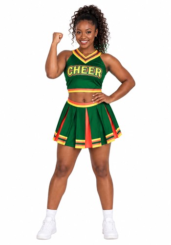 Womens Green Cheerleader Costume