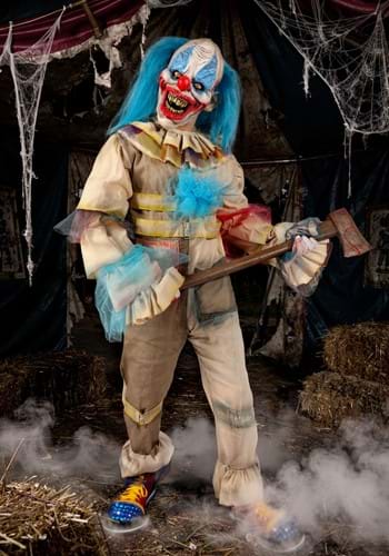 Adult Crazy Clown Costume with Chuck the Clown Mask upd