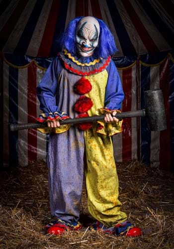 Adult Blue Carousel Clown Costume with Mask upd