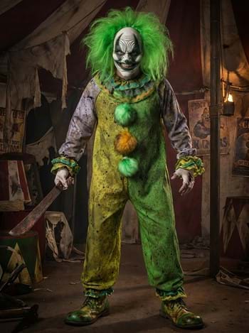 Adult Green Carousel Clown Costume with Mask