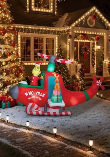 Animated Grinch Helicopter Inflatable UPD