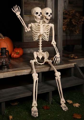 5FT Double Head Pose-N-Stay Skeleton