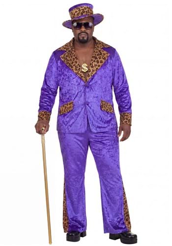 Plus Mens Purple Economy Pimp Costume