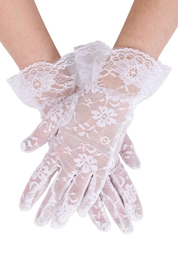 Adult Victorian White Lace Gloves
