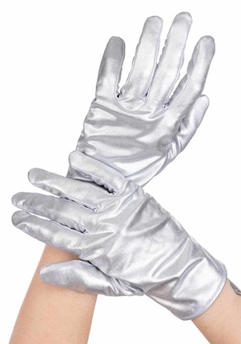 Adult Metallic Silver Gloves