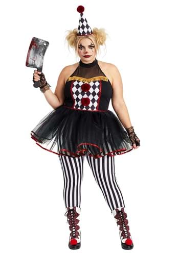 Womens Plus Twisted Clown Costume