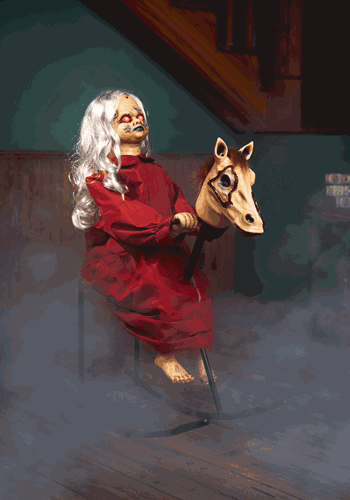 3.5FT Rocking Rebecca the Zombie Doll Animatronic Decoration
